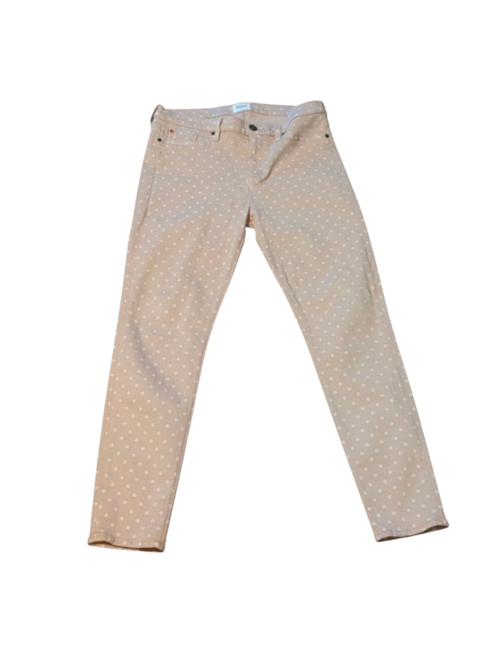 Hudson Nico Mid Rise Ankle Skinny Tan Polka Dot Jeans Size 32